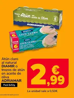 Supeco Diamir, adriamar atún claro al natural trozos de atún en aceite de oliva oferta