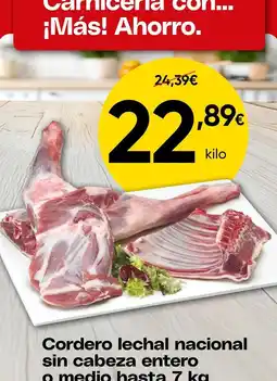 FROIZ Cordero lechal nacional sin cabeza entero o medio oferta