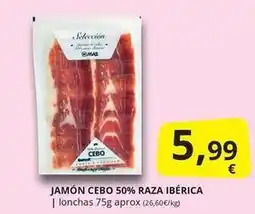 Supermercados MAS Mas - jamón cebo 50% raza ibérica oferta
