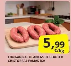 Supermercados MAS Famadesa - longanizas blancas de cerdo o chistorras oferta