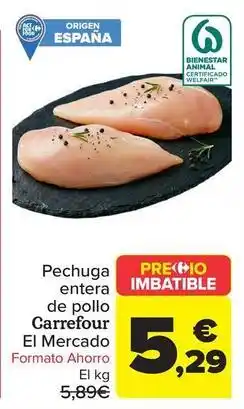 Carrefour Carrefour el mercado - pechuga entera de pollo oferta