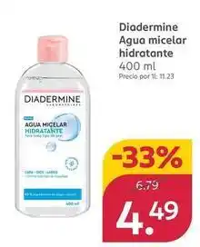 Rossmann Diadermine - agua micelar hidratante oferta