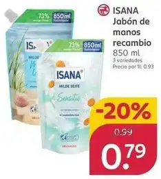 Rossmann Isana - jabón de manos recambio oferta