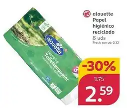 Rossmann Alouette - papel higiénico reciclado oferta