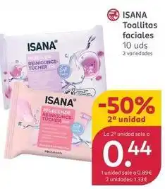 Rossmann Isana - toallitas faciales oferta