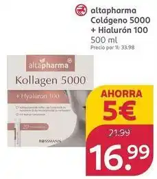 Rossmann Altapharma - colágeno 5000 + hialurón 100 oferta