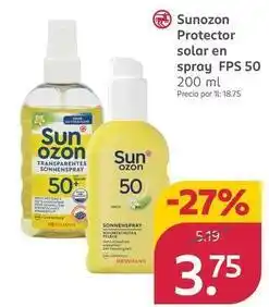 Rossmann Sunozon - protector solar en spray fps 50 oferta
