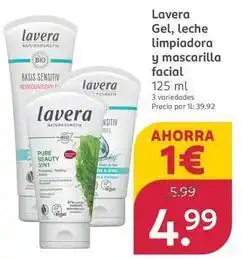 Rossmann Lavera- gel, leche limpiadora y mascarilla facial oferta