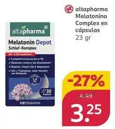Rossmann Altapharma - melatonina complex en cápsulas oferta