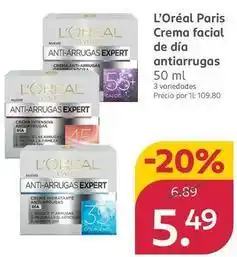 Rossmann L'oréal - paris crema facial de dia antiarrugas oferta