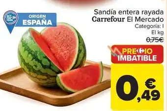 Carrefour Carrefour el mercado - sandia entera rayada oferta