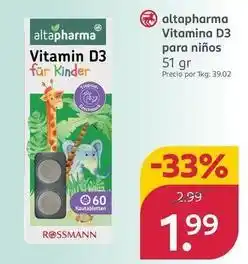 Rossmann Altapharma - vitamina d3 para ninos oferta