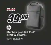 MediaMarkt Hp - mochilla portátil 15.6 renew travel oferta