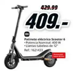 MediaMarkt Xiaomi - patinete eléctrico scooter 6 oferta