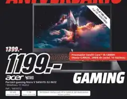 MediaMarkt Acer - portatil gaming nitro v saavis 532-961z oferta