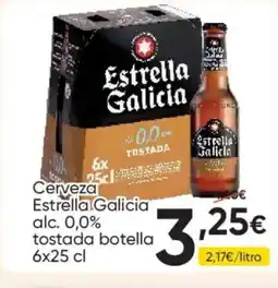 FROIZ ESTRELLA GALICIA Cerveza alc. 0,0% tostada botella oferta