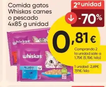 FROIZ WHISKAS Comida gatos carnes o pescado oferta