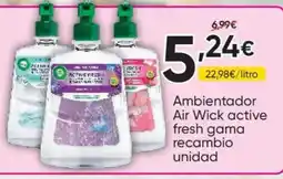 FROIZ AIR WICK Ambientador active fresh gama recambio unidad oferta