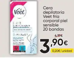 FROIZ VEET Cera depilatoria fría corporal piel sensible 20 bandas oferta