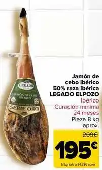 Carrefour Market Legado elpozo - jamón de cebo ibérico 50% raza ibérica oferta