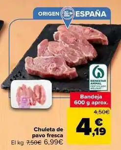 Carrefour Market Origen - chuleta de pavo fresca oferta