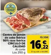 Carrefour Market Centro de jamón de cebo ibérico 50% raza ibérica oferta