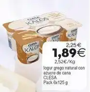 Plenus Supermercados Clesa - logur grego natural con azucre de cana oferta