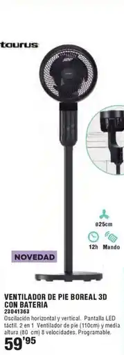 Ferrcash Ventilador de pie boreal 3d con bateria oferta
