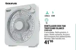 Ferrcash Ventilador box fan tropicano blanco oferta