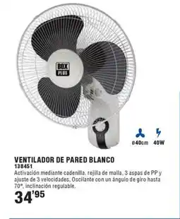Ferrcash Ventilador de pared blanco oferta