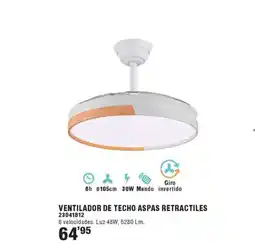 Ferrcash Ventilador de techo aspas retractiles oferta