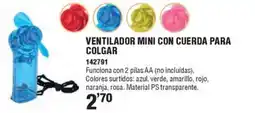 Ferrcash Ventilador mini con cuerda para colgar oferta