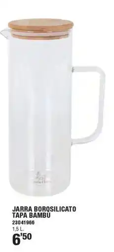 Ferrcash Jarra borosilicato tapa bambu oferta