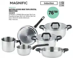 Ferrcash MAGEFESA Bateria acero inox tapa cristal inducción oferta