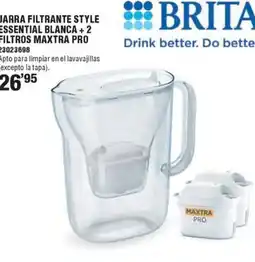 Ferrcash BRITA Jarra filtrante style essential blanca +2 filtros maxtra pro oferta