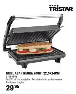 Ferrcash TRISTAR Grill asar negra 700w 22,5x14cm oferta