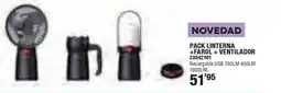 Ferrcash Pack linterna +farol + ventilador oferta