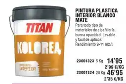 Ferrcash TITAN Pintura plastica interior blanco mate oferta