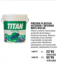 Ferrcash Pintura plastica exterior/interior mate biolux oferta