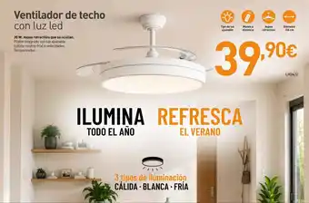 Ventilador de techo con luz led