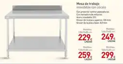 Mi Bricolaje Mesa de trabajo inoxidable con zócalo oferta