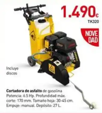 Cortadora de asfalto de gasolina