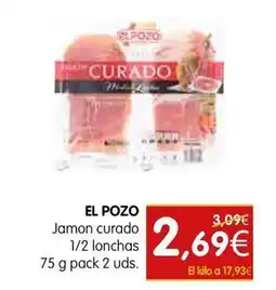 Dicost Elpozo - jamon curado 1/2 lonchas oferta