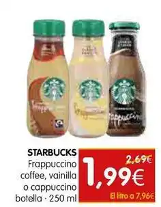 Dicost Starbucks - frappucino coffee vainilla o cappuccino botella oferta