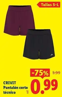 Ocine Crivit - pantalón corto técnico oferta