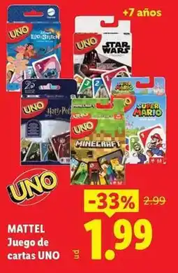Ocine Mattel - juego de cartas uno oferta