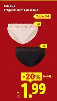 Ocine Esmara - braguitas mini con encaje oferta
