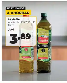 Alimerka LA MASÍA Aceite de oliva 0,4° o 1° oferta