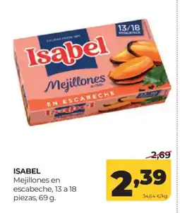 Alimerka ISABEL Mejillones en escabeche, 13 a 18 piezas oferta