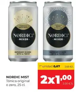 Alimerka NORDIC MIST Tónica original o zero oferta